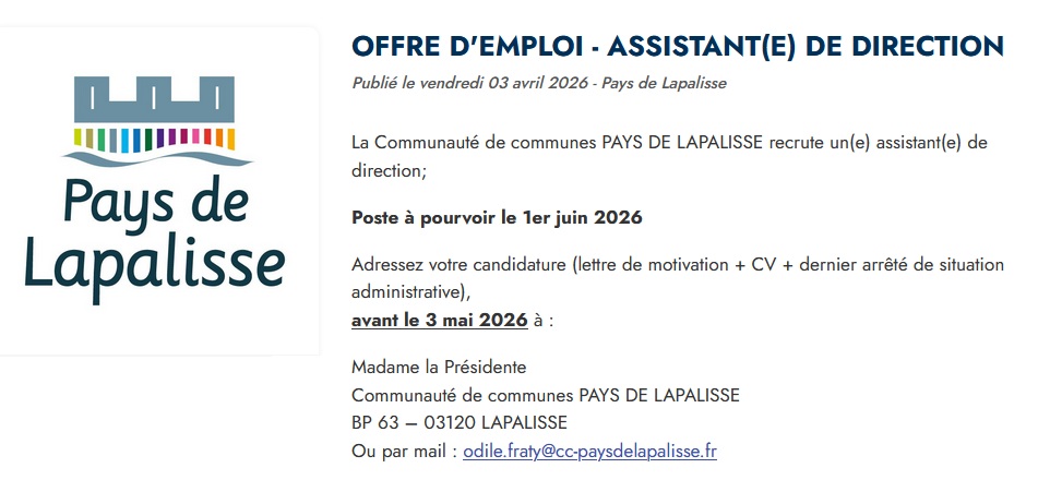 Offre d'emploi  - Assistant(e) de direction
